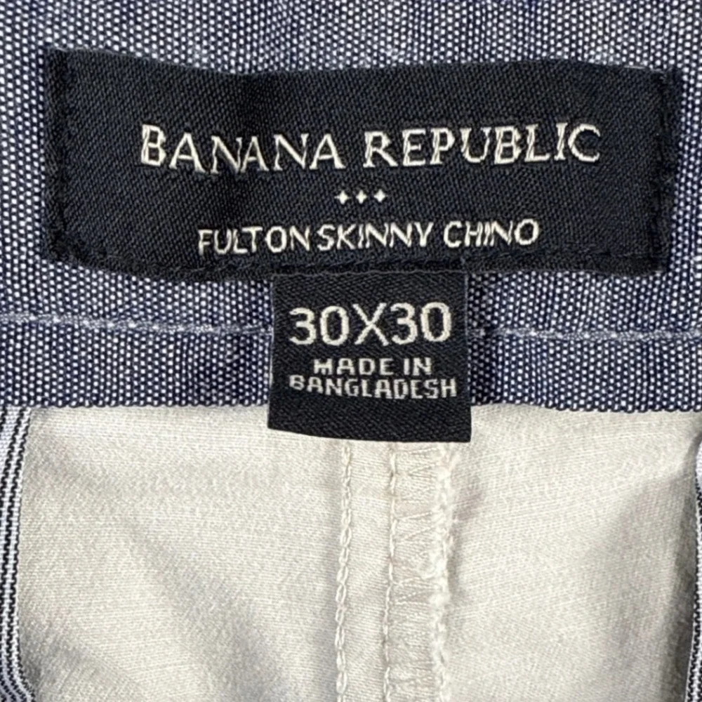 Banana Republic Mens Fulton Skinny Chino Pants 30x30 Khaki Tan Stretch Cotton